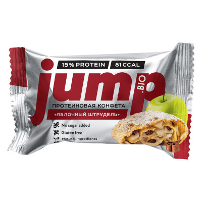 Конфета протеиновая JUMPBIO Яблочный штрудель 30г