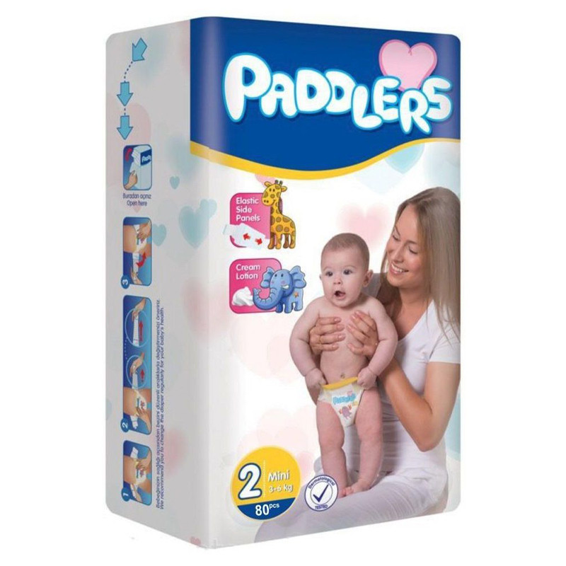 Подгузники Paddlers №2 мини (3-6кг) 80шт - купить с доставкой по Алматы ...