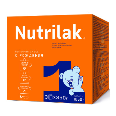 Нутрилак (Nutrilak) 1 смесь молочная сухая адаптированная начальная 1,050 кг/3/Картон