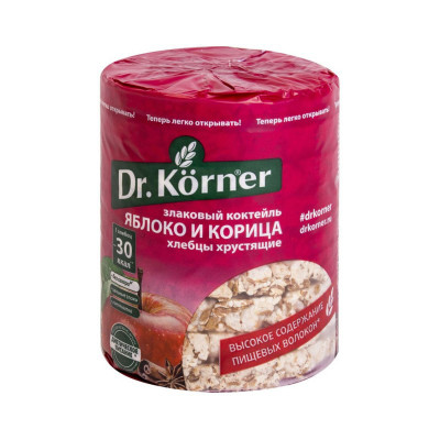 Хлебцы Dr.Korner Злаковый коктейль яблоко и корица 90гр