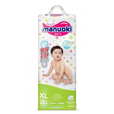 Manuoki трусики-подгузники детские ХL (12+кг) 38 шт