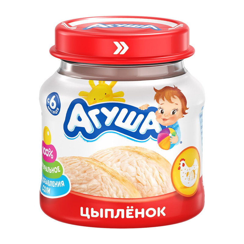 Пюре Агуша Цыпленок 80г ст.б.