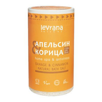 Levrana Соль для ванн с маслом апельсина и корицы, 800 г