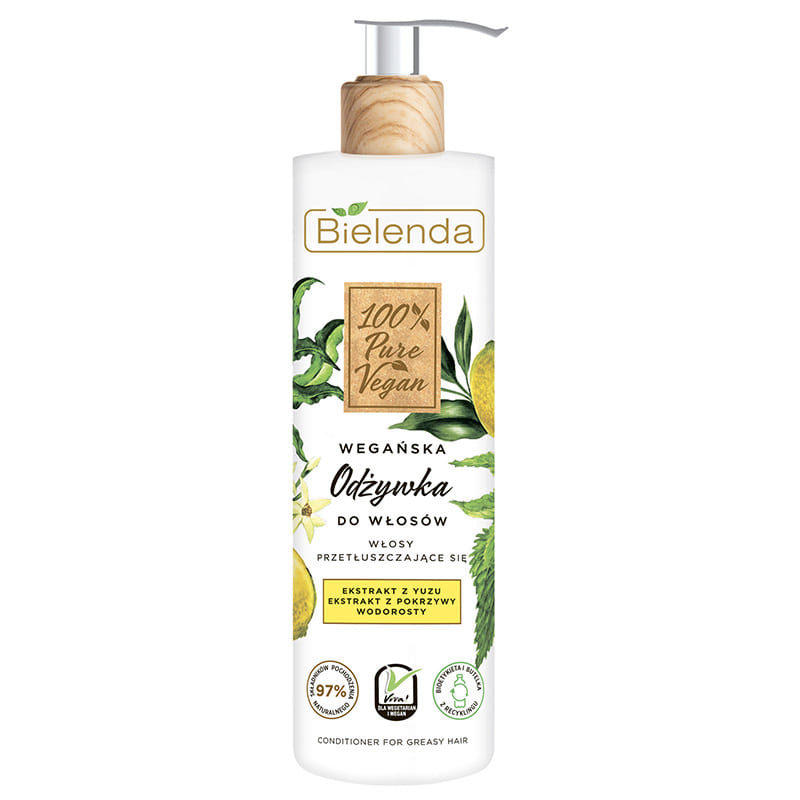 100% PURE VEGAN кондиционер для жирных волос, 250 мл