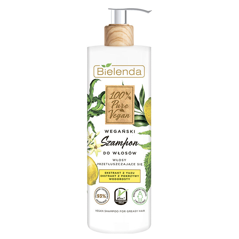 100% PURE VEGAN шампунь для жирных волос, 400 г