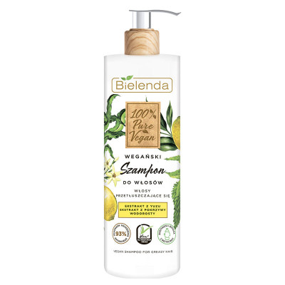 100% PURE VEGAN шампунь для жирных волос, 400 г