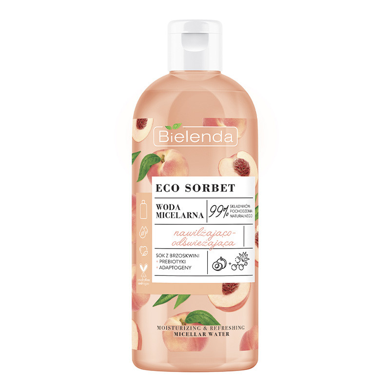 ECO SORBET Peach - мицеллярная вода - увлажняющая и освежающая, 500 мл