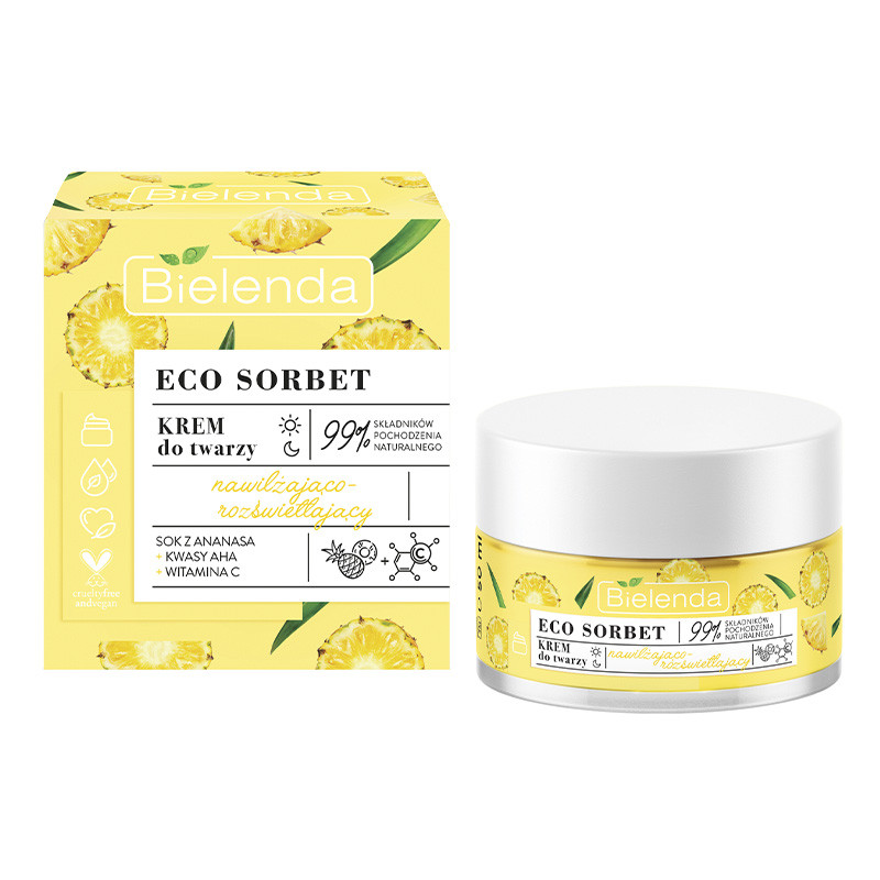 ECO SORBET Pineapple - крем для лица увлажняющий с эффектом осветления, 50 мл