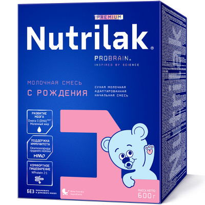 Нутрилак (Nutrilak) Premium 1 смесь молочная сухая адаптированная начальная 0.600 кг/6/Картон.