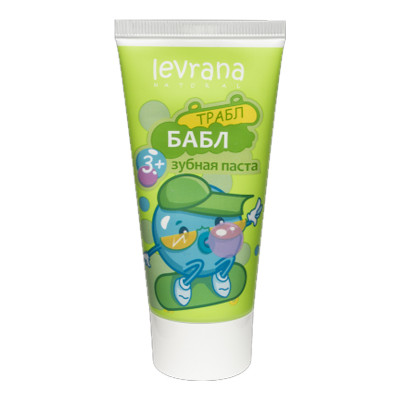 Levrana Детская зубная паста со вкусом бабл гам 3+, 50 мл.