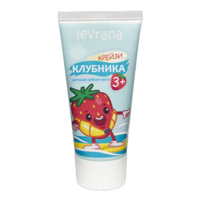 Levrana Детская зубная паста со вкусом клубники 3+, 50 мл.