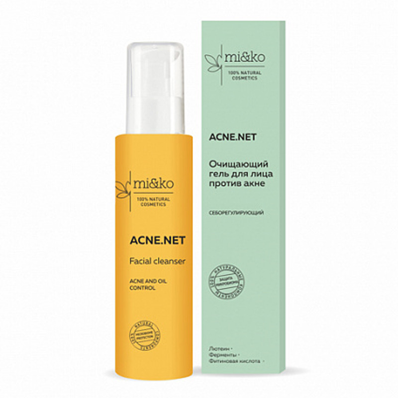 Себорегулирующий очищающий гель для лица против акне "Acne.net" 100 мл