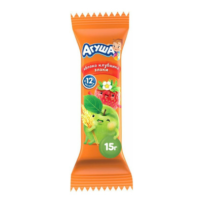 Батончик Агуша Яблоко-Клубника-Злаки 15г