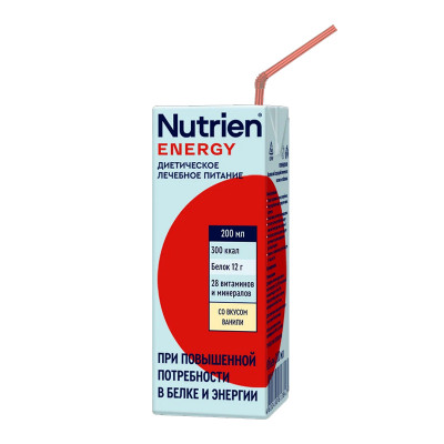 Нутриэн Энергия со вкусом ваниль продукт стерилизованный специализированный для диетического лечебного питания 0,200 л/18/Тетра Пак