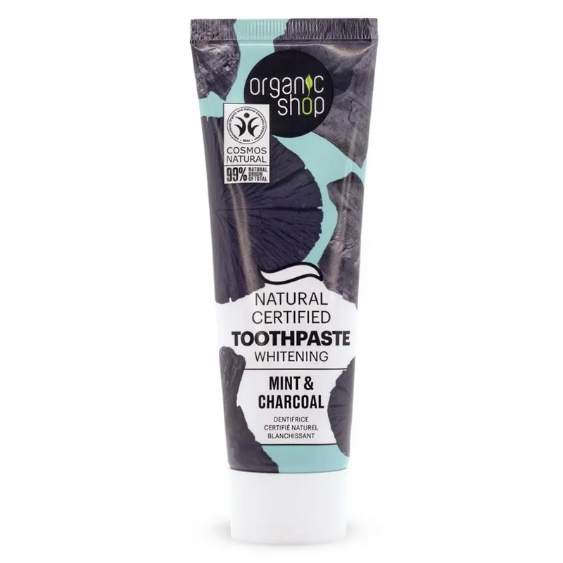 Organic Shop Отбеливающая зубная паста Древесный уголь и Мята 100г