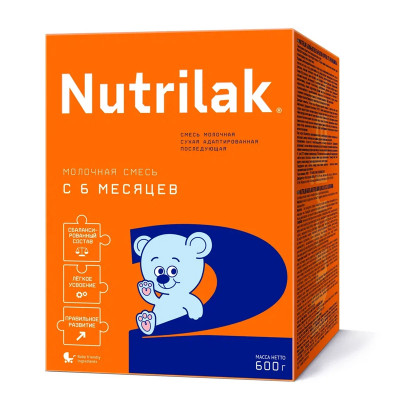 Нутрилак (Nutrilak) 2 смесь сухая молочная адаптированная последующая с 6 до 12 мес  600 гр.