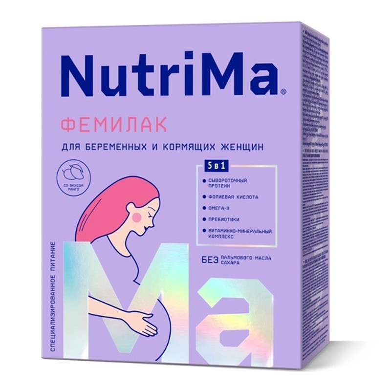 NutriMa Фемилак со вкусом манго продукт сухой специализированный на молочной основе для питания беременных и кормящих женщин 0,350 кг