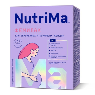 NutriMa Фемилак со вкусом манго продукт сухой специализированный на молочной основе для питания беременных и кормящих женщин 0,350 кг