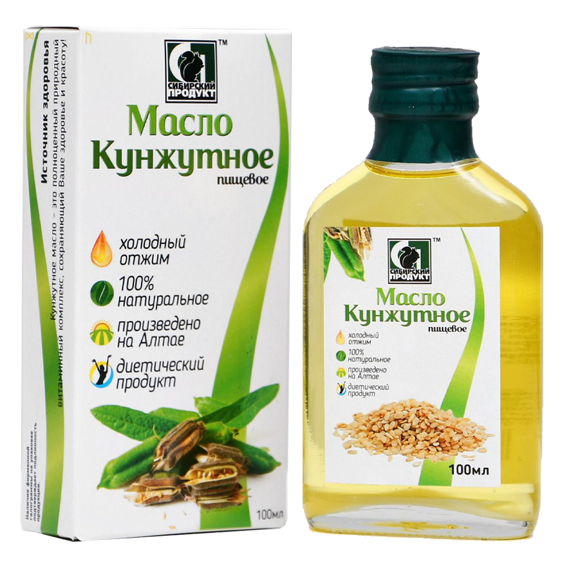 Масло нерафированное пищевое кунжутное 100мл Сибирское