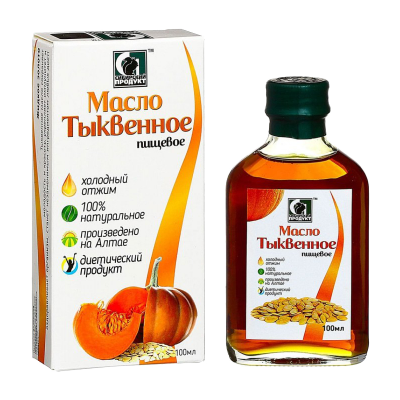 Масло нерафированное пищевое тыквенное 100мл Сибирское