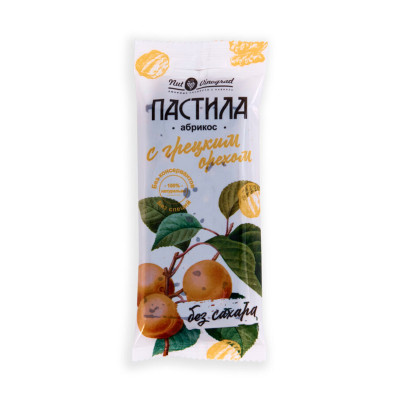 Фруктовая пастила абрикос с грецким орехом 50г 1шт NUT VINOGRAD