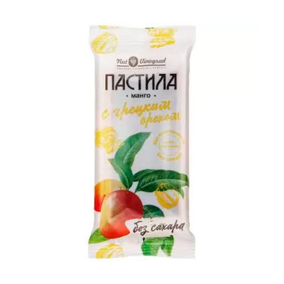 Фруктовая пастила манго с грецким орехом 50г 1шт NUT VINOGRAD