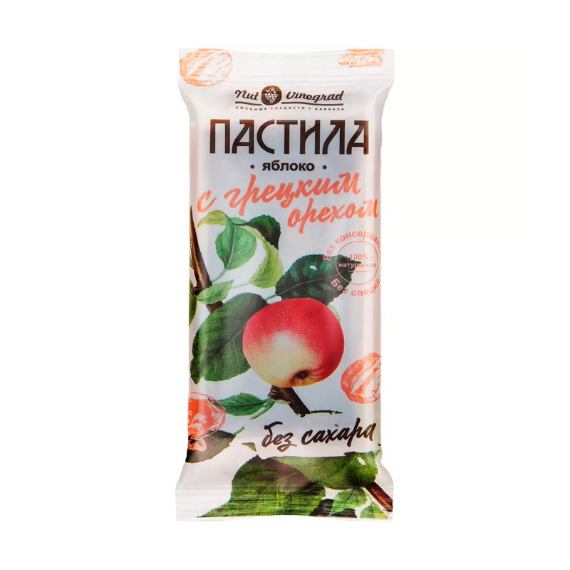 Фруктовая пастила яблока с грецким орехом 50г 1шт NUT VINOGRAD