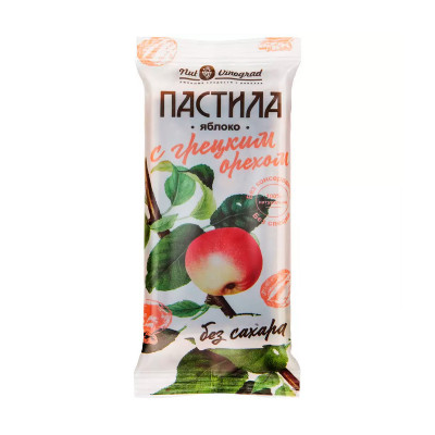 Фруктовая пастила яблока с грецким орехом 50г 1шт NUT VINOGRAD