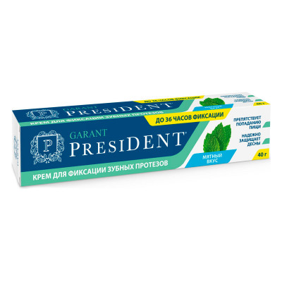 President Крем для фиксации зубных протезов мятный вкус 40г