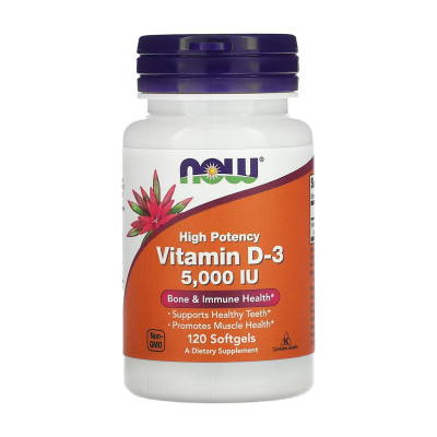 NOW Витамин D3 5000 IU №120 капс.