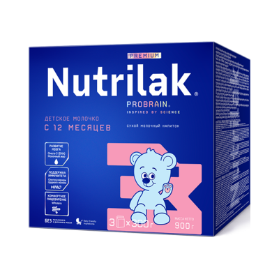 Нутрилак (Nutrilak) Premium 3 детское молочко напиток молочный сухой  0.900 кг/6/Картон.