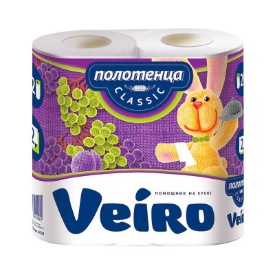Полотенца бумажные кухонные Veiro Classic 2рул. 2-х слой.