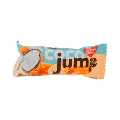 Батончик глазированный кокосовый JUMPBIO Карамель-Шоколад 40г
