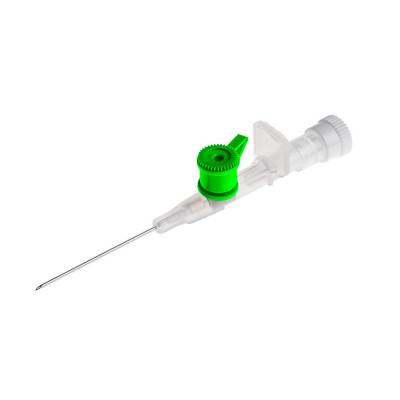 Канюля/Катетер внутривенный периферический с инъекционным клапаном Bioflokage Budget 18G зеленый