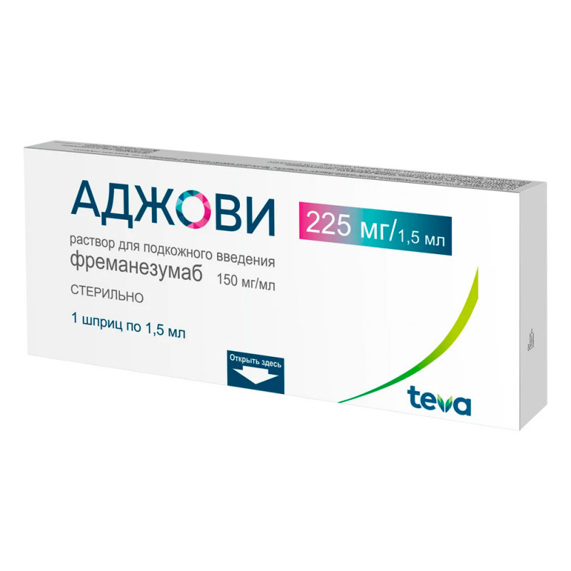 Аджови 0,225/1,5 мл раствор для подкожного введения