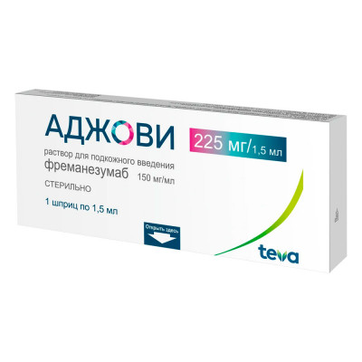 Аджови 0,225/1,5 мл раствор для подкожного введения