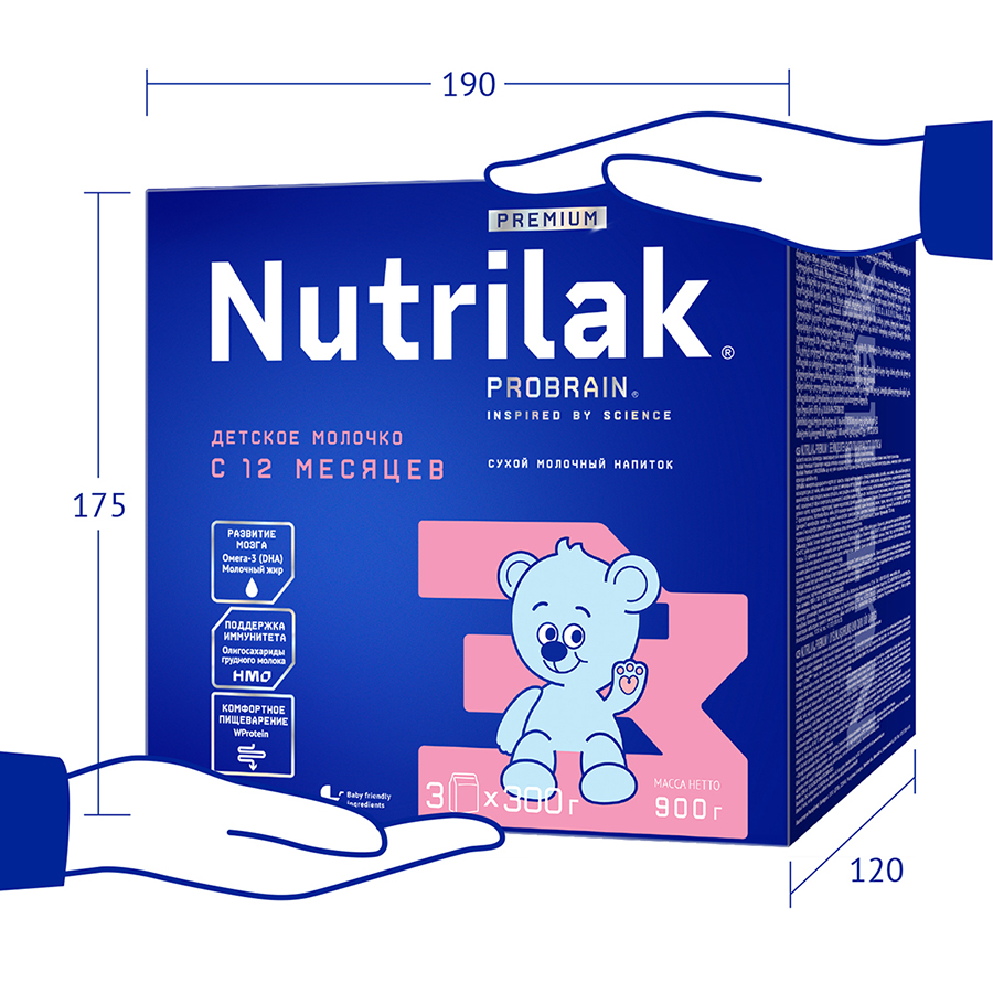 Нутрилак (Nutrilak) Premium 3 детское молочко напиток молочный сухой  0.900 кг/6/Картон.