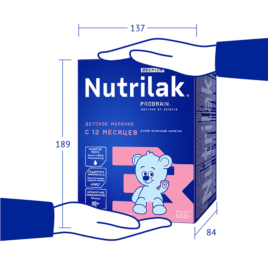Нутрилак (Nutrilak) Premium 3 детское молочко напиток молочный сухой  0.600 кг/6/Картон.