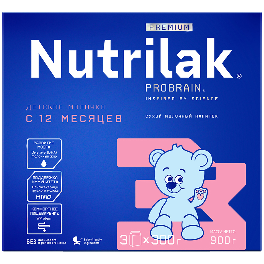 Нутрилак (Nutrilak) Premium 3 детское молочко напиток молочный сухой  0.900 кг/6/Картон.