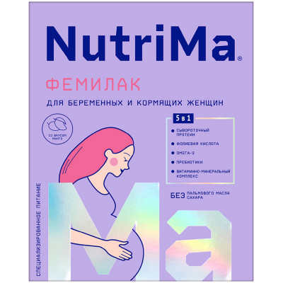 NutriMa Фемилак со вкусом манго продукт сухой специализированный на молочной основе для питания беременных и кормящих женщин 0,350 кг