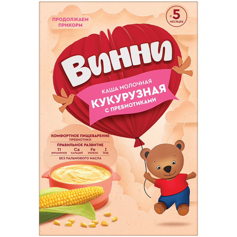 Винни каша молочная кукурузная с пребиотиками 200г