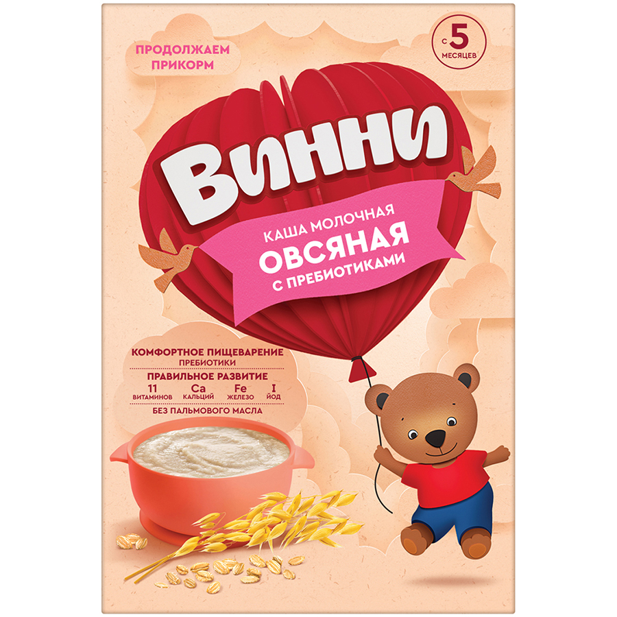 Винни каша молочная овсяная с пребиотиками 200г