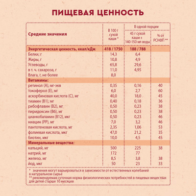 Каша Винни безмолочная гречневая с пребиотиками 200г