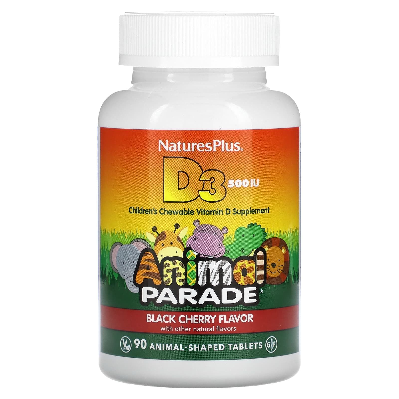 Animal Parade Витамин D3 вкус, Черная вишня 500ме №90 жев.табл/29923/