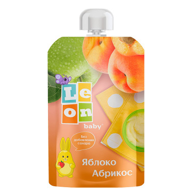 Leon baby Пюре Яблоко-абрикос 90г