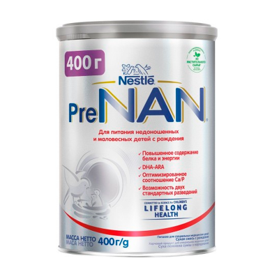 PreNAN для недоношенных ималовесных детей 400гр