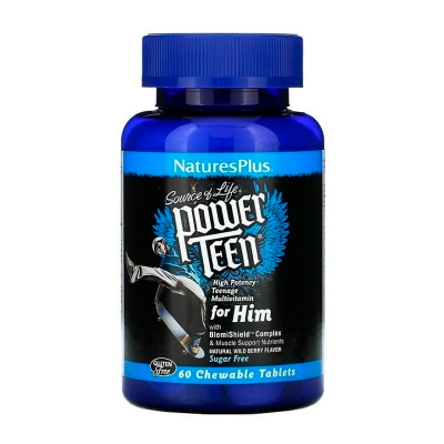 NaturesPlus Power Teen мультивит,комплекс мальчики-подростки №60 жев.табл/30002/