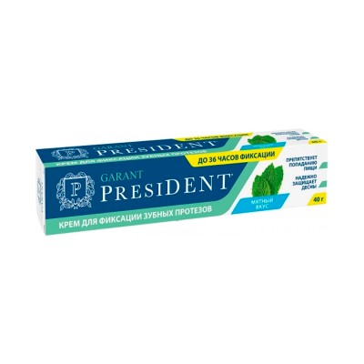 President Крем для фиксации зубных протезов мятный вкус 40г