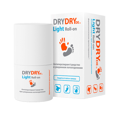 Антиперспирант DryDry DE Light Roll-on без парфюмированного запаха роликовый 50 мл
