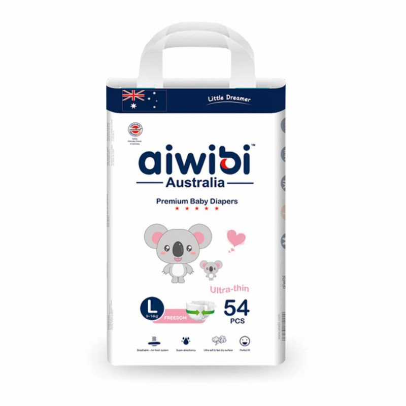 Подгузники Aiwibi Premium Little Sleeper размер L (9-14кг) 54 шт